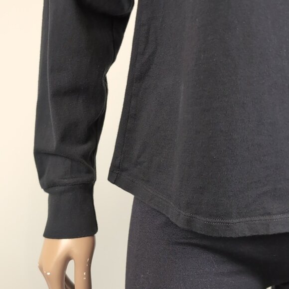 TNA Aritzia Mock Neck Top Long Relaxed Boyfriend Sleeve Cotton Jersey Pullover - Picture 3 of 10